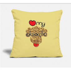 Love My Doodle Washed Yellow Pillow